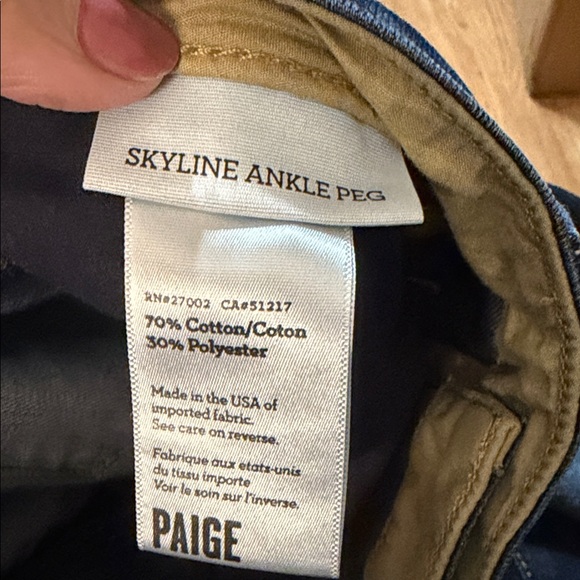 PAIGE Skyline Ankle Peg Jeans Size 31 Dark Wash Excellent Condition No Flaws - Picture 4 of 5